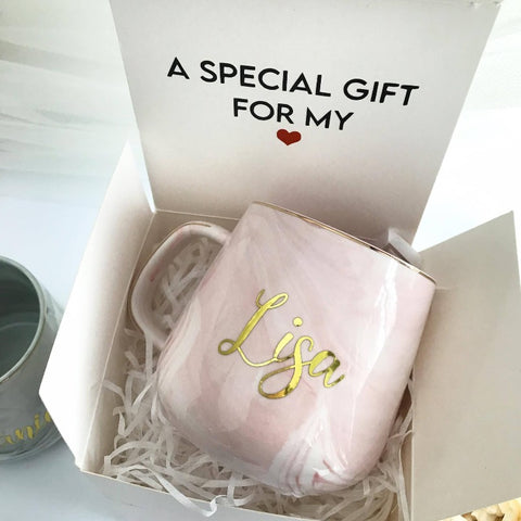 Personalised Marble Coffee Mug (Nationwide Delivery)