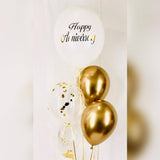 Golden Anniversary + 16-Inch Gold Foil Happy Birthday Set