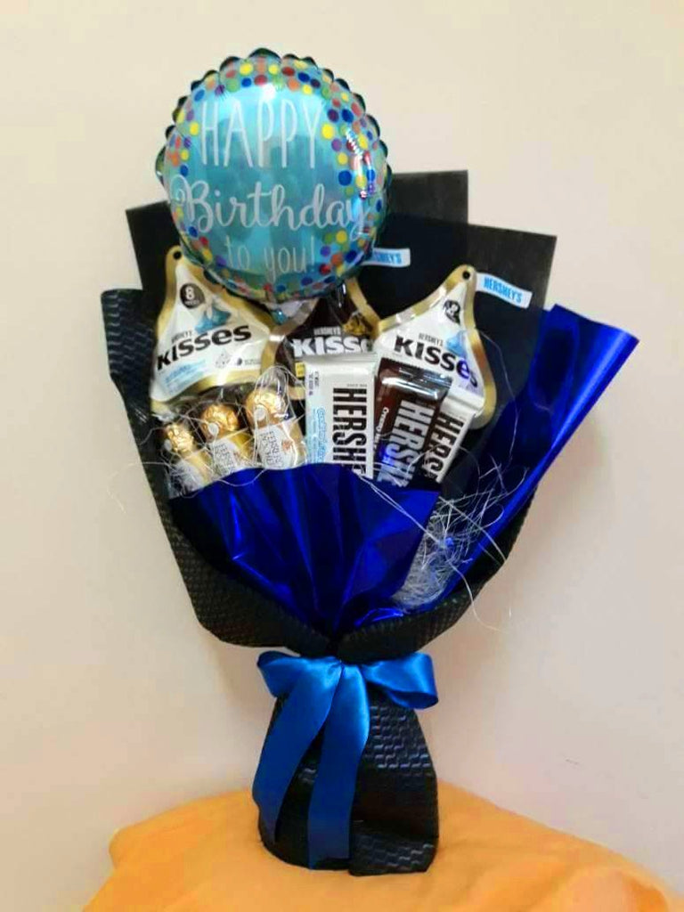 Blue Birthday Chocolate Bouquet