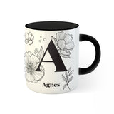 Monochrome Floral Alphabet Series Mug & Journal Gift Set (West Malaysia Delivery Only)
