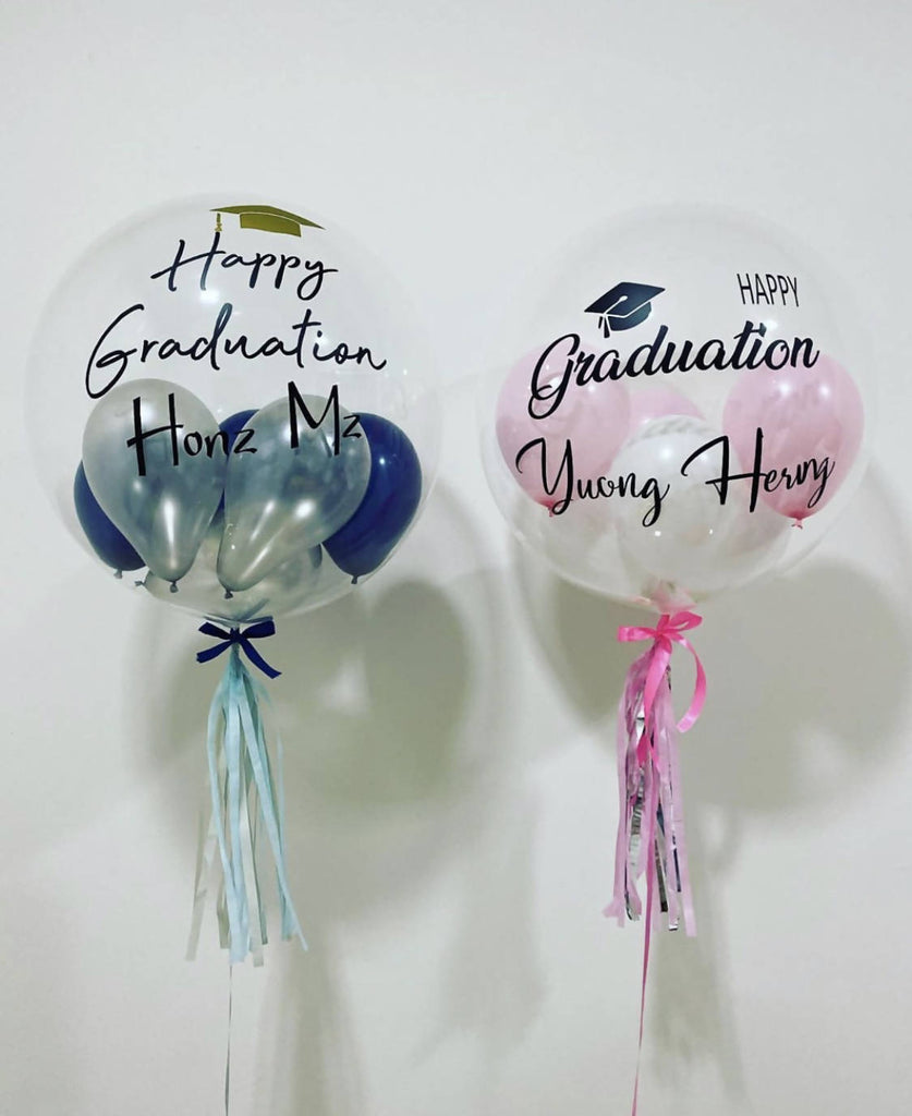 Customised 'Happy Graduation' Bubble Balloon in Blue | Giftr - Malaysia ...