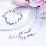 Spring in Grey Necklace and Bracelet Set