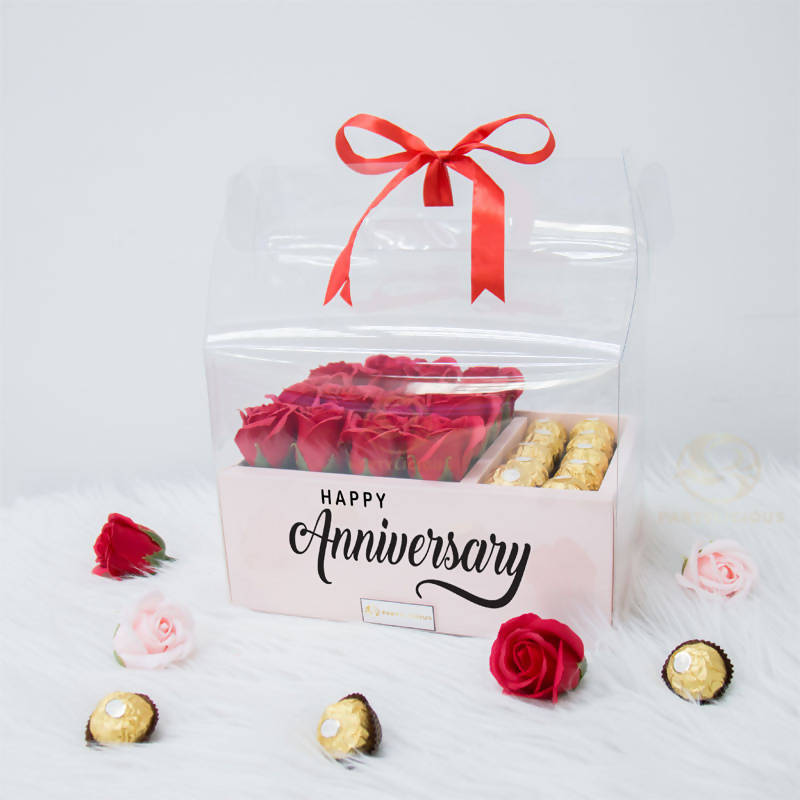 Cassandra Artificial Soap Rose & Chocolate Gift Box