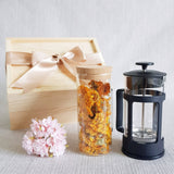 FLOWER TEA PINE WOOD GIFT SET 01 - CALENDULA (Nationwide Delivery)