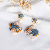 Instagrammable Tone Polymer Clay Gold Handmade Earring #7