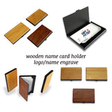 Premium Wood Business Name Card Case With Custom Name (Nationwide Delivery)