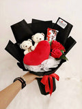 Soap Rose Teddy with Kinder Bueno Chocolate Bouquet