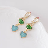 Crystal Love in Mint Green Gold Earring Valentine's Day 2024