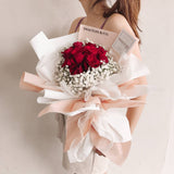 Red Roses with Baby Breath Bouquet - True Love (Penang Delivery Only)