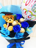 Graduation Soap Rose Ferrero Rocher with 9" Foil Balloon