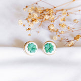 Clover Gold Stud Polymer Clay Earring (Nationwide Delivery)