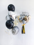 Personalized Bubble Balloon Sets | Black & Silver