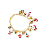 Golden Christmas Charm Bracelet