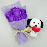 Purple Soap Roses with Itty Bitty Snoopy Holding Heart