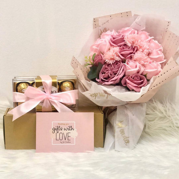 Soap Roses Bouquet with Ferero Rocher Chocolate (Klang Valley Delivery ...