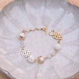 Lustrous Pearl Handmade Gold Bracelet #1