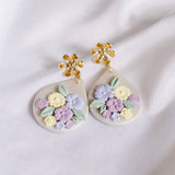 Pastel Pearlescent #12 Polymer Clay Gold Handmade Earring