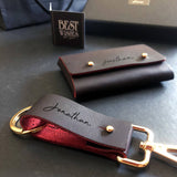 Leather InStyle Set A - Stylish Keychain + Card Holder