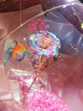 Crystal Rose in Balloon Bouquet with LED