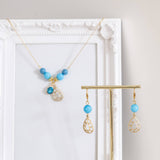 Boho Blue Jewelry Set (Necklace and Earring)