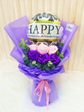 (Self Pick-up Only at Sg. Besi, KL on 14 Feb) Pink & Purple Soap Rose with Balloon (Valentine's Day 2020)