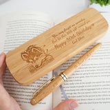 Personalised Bamboo Pen Set with Wordings & Image (4-6 working days)