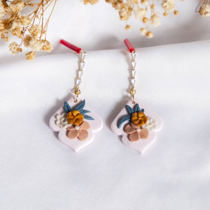 Instagrammable Tone Polymer Clay Gold Handmade Earring #8