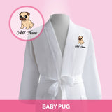 Personalised Premium Bathrobe: Baby Pug (Nationwide Delivery)
