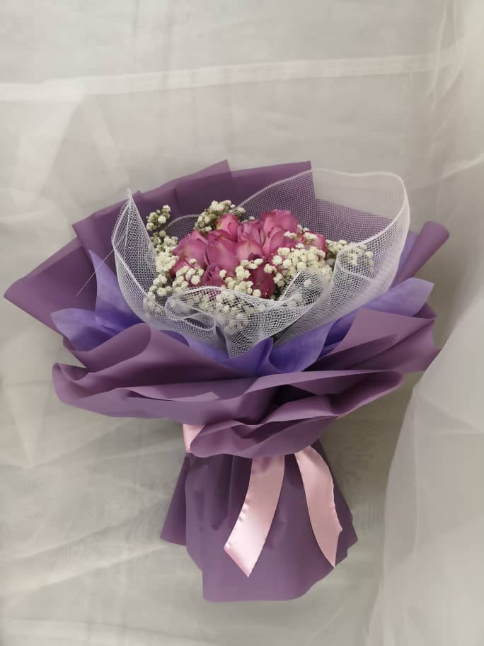 Purple Romance Roses Bouquet