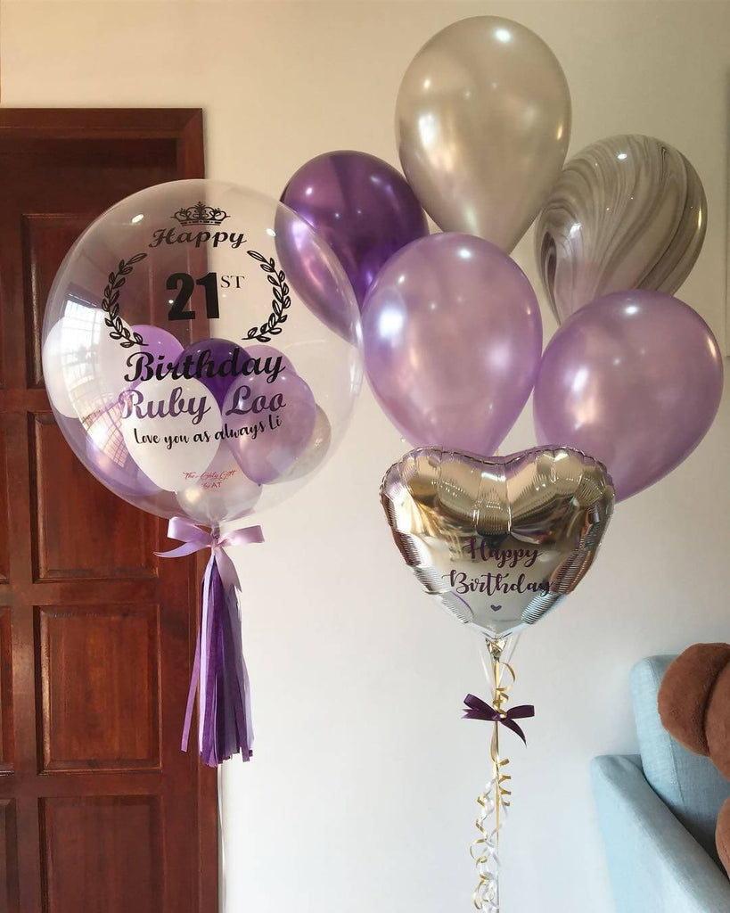 Personalised Bubble Balloon set (Purple Lover)
